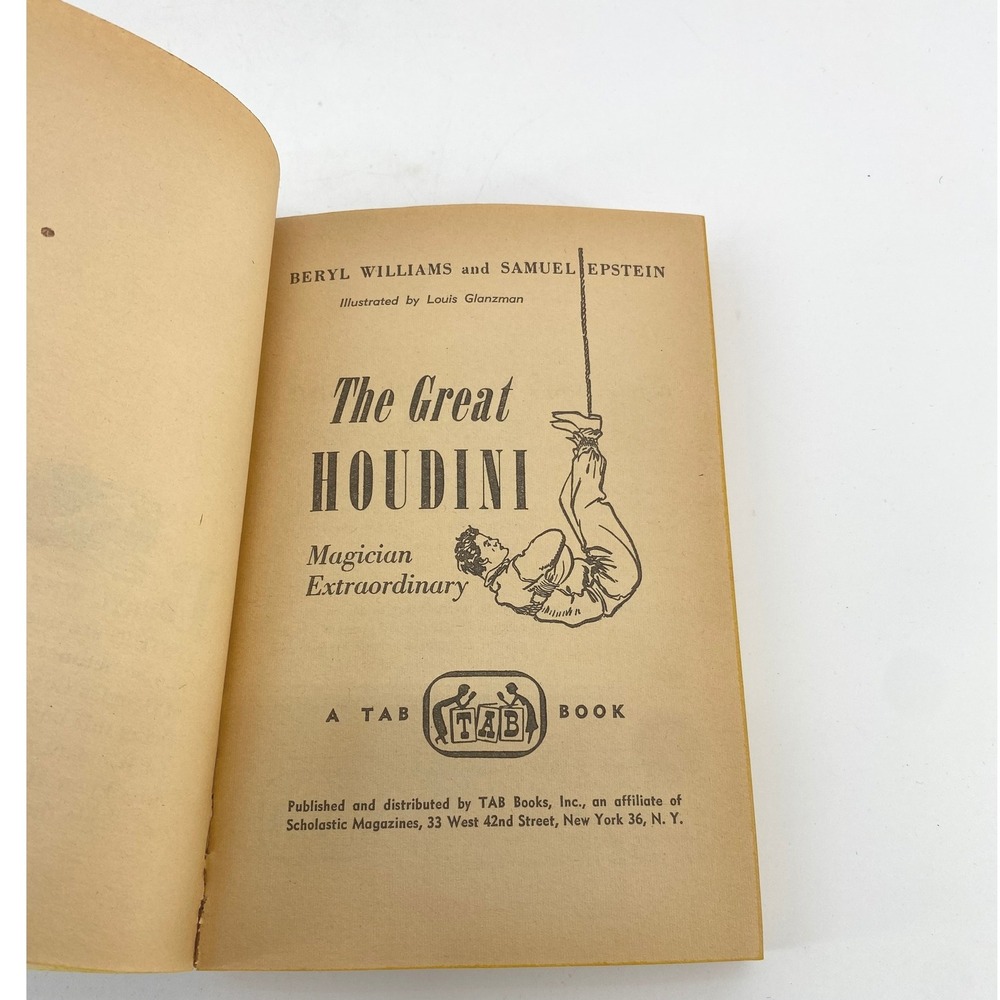 The Great Houdini by Beryl Williams Samuel Epstein TAB Teen Age 1951 Paperback - Picture 6 of 8